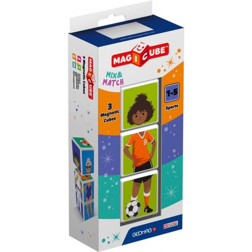 Építőjátékok gyerekeknek - Műanyagból - Magicube Sportok 3 db-os mágneses építőkocka szett