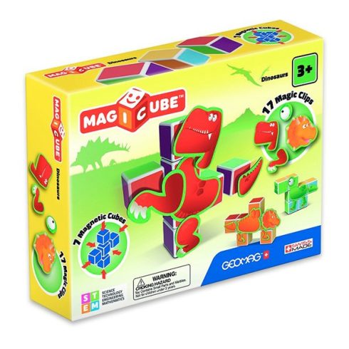Építőjátékok gyerekeknek - Magic Cube építő dinós mágneses kockajáték