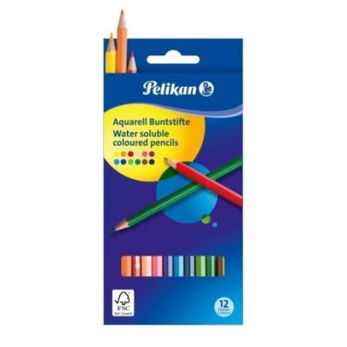 Írószerek-iskolaszerek - Íróeszközök - Pelikán akvarell színes ceruza 12 darabos