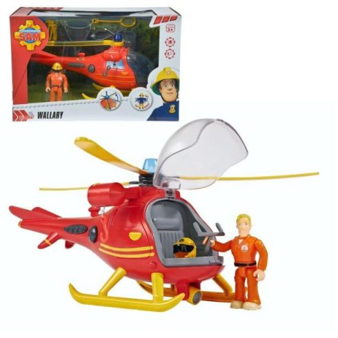 Sam a tűzoltó játékok - helikopter figurával Wallaby Simba