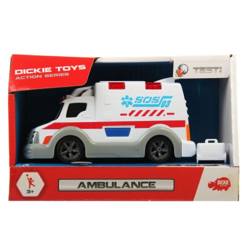 Játék autók - Autós játékok - Mentőautó Mini Police 15cm Action Series Dickie Toys