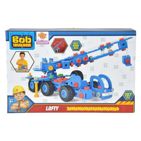 Konstrukciós fa játékok - Bob a mester darusautó fa építőjáték Constructor Lofly