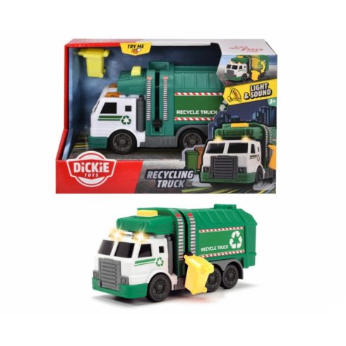 Játék autók - Kukásautó mini Recycling Truck fénnyel, hanggal Dickie Toys
