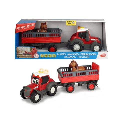 Massey Ferguson lószállító traktor Dickie Toys