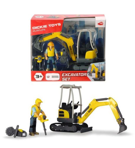 Műanyag járművek - Dickie Playlife Excavator játék szett figurával