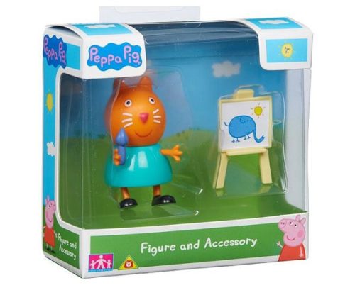 Figurák - Mese figurák - Peppa figura Cili cica mini figura festőállvánnyal