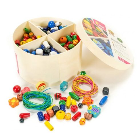 Fűzős játékok gyerekeknek - Gyöngyfűző kerek dobozos (nagy)