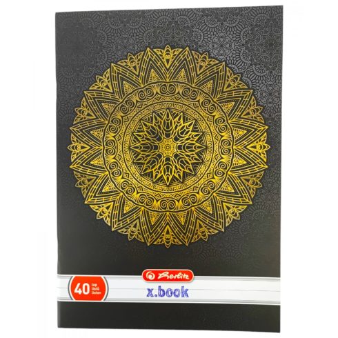 Füzet A4/40 lap - Fekete-arany mandala mintás