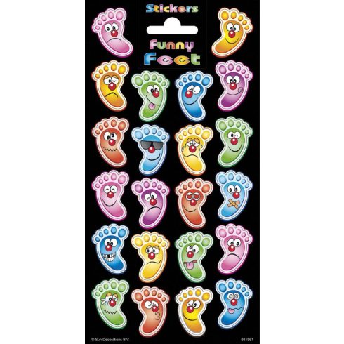 Matrica lábak-arcok Smile Feet Faces 102x200mm Funny Products