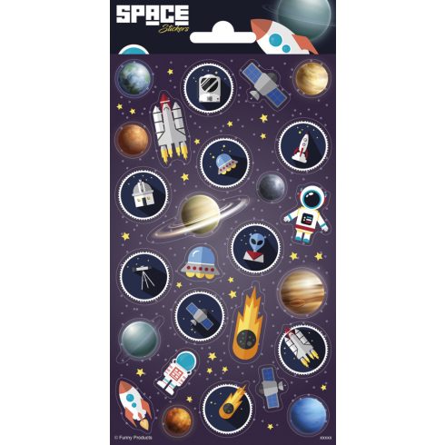 Space Sticker Matrica - Űrutazás Funny Products