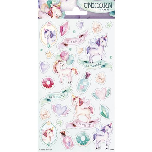 Matricák - Unicorns Stickers Unikornisos matrica csillámmal Funny Products