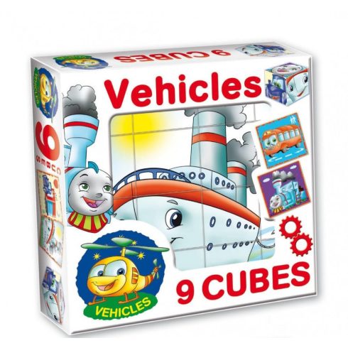 Gyerek Puzzle - Kirakósok - Mesekocka járművek 9db Dohány Toys
