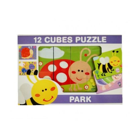 Gyerek Puzzle - Kirakósok - Mesekocka park állatai 12 db
