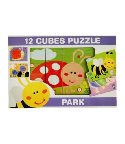 Gyerek Puzzle - Kirakósok - Mesekocka park állatai 12 db