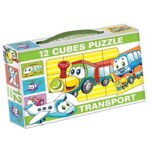 Gyerek Puzzle - Kirakósok - Mesekocka szállítás 12 db