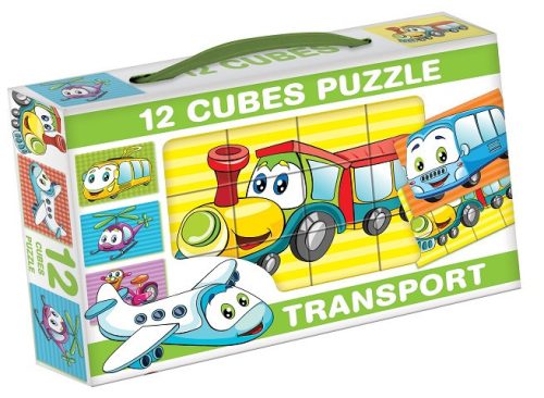 Gyerek Puzzle - Kirakósok - Mesekocka szállítás 12 db