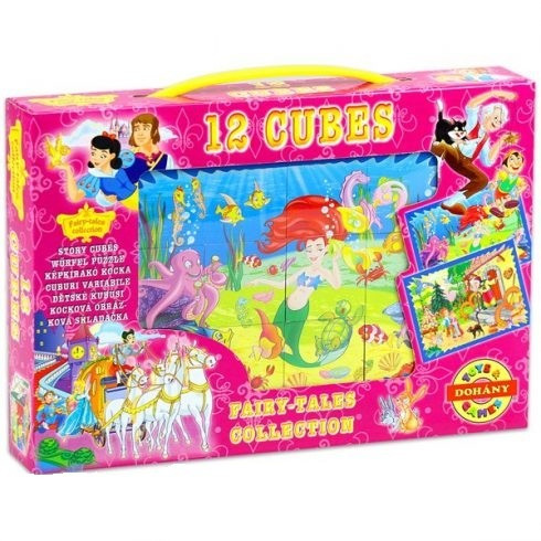 Gyerek Puzzle - Kirakósok - Mesekocka rajzfilm 12 db Dohány Toys