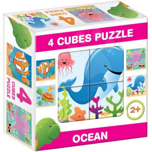 Gyerek Puzzle - Kirakósok - Mesekocka tengeri állatos 4 puzzle