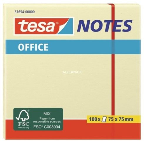 Papírblokkok - TESA Irodai jegyzettömb 100 lapos, sárga, 75x75