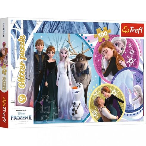 Frozen 2 A szeretet fényében - glitteres puzzle 100 db Trefl