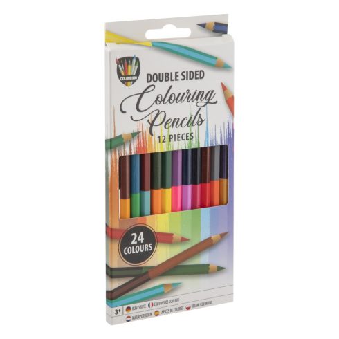 12 db-os kétoldalú színesceruza készlet 24 színnel