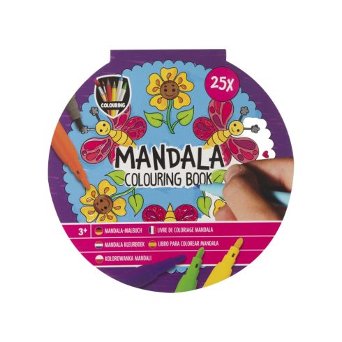 Mandala színező 25 oldalas - 15 cm-es köralakú Pillangós