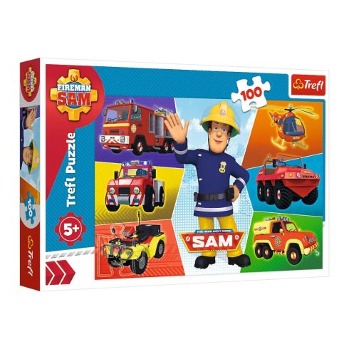 Sam a tűzoltó - Sam járművei - puzzle 100 db-os
