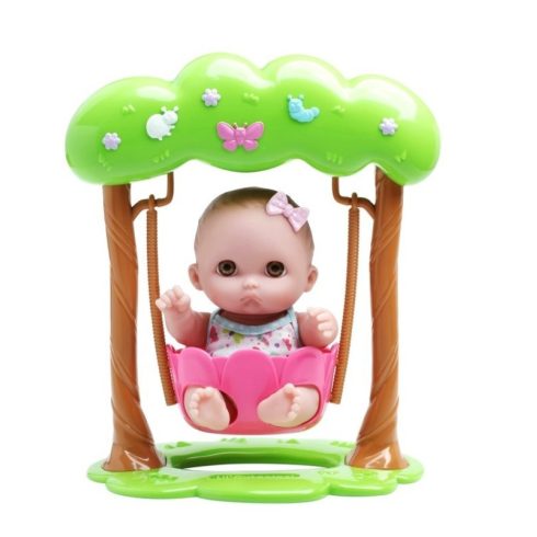 Élethű játékbabák - Élethű Berenguer babák - Mimi játékbaba masnival, hintában, 21cm