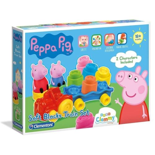 Clemmy - Peppa Malac vonat, játékszett puha - Clementoni