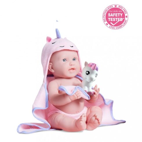 Élethű játékbabák - Élethű Berenguer babák - Unikornisos fürdőköpenyes kislány Berenguer Játékbaba