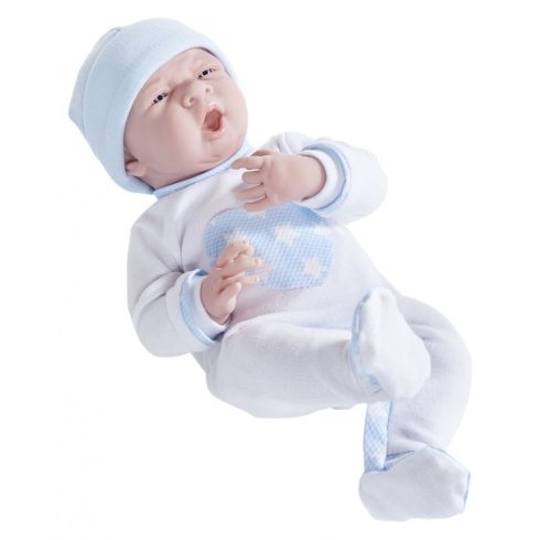 Élethű játékbabák - Élethű Berenguer babák - Fiú játékbaba csillagos pizsamában, 38 cm