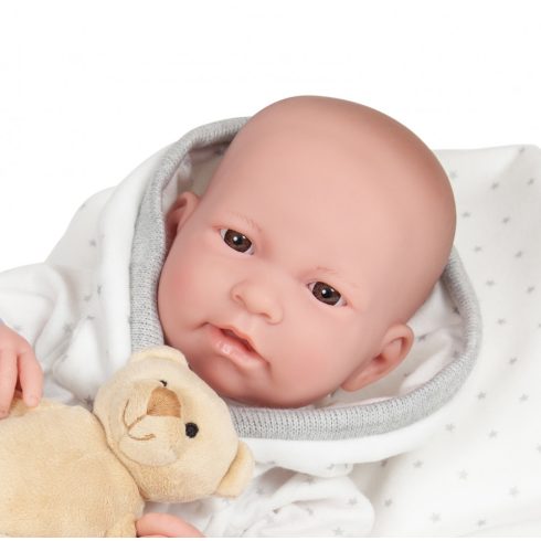 Élethű játékbabák - Berenguer élethű fiú baba 43 cm macival JC Toys