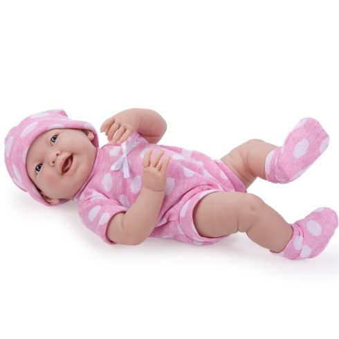 Élethű játékbabák - Lány pöttyös ruhában, 38 cm