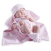 Élethű babák - Berenguer - Újszülött lány karakterbaba pöttyös pink ruhában