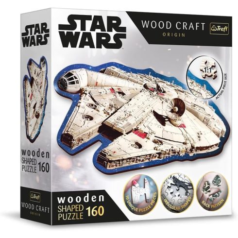 Star Wars Wood Craft: prémiun fa puzzle 160 db-os, Millennium - Trefl