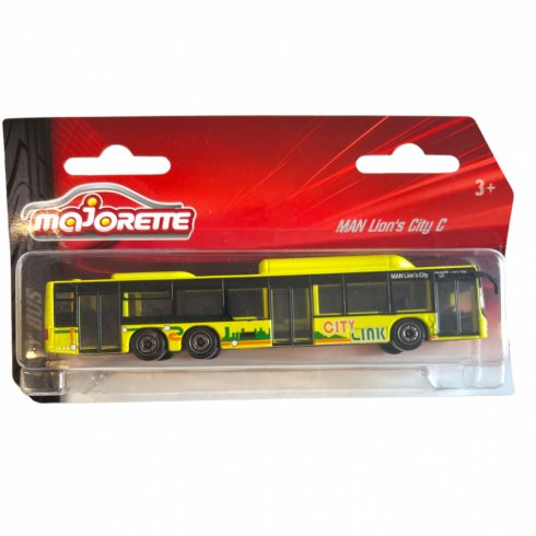 Majorette MAN City Bus - Sárga játék busz