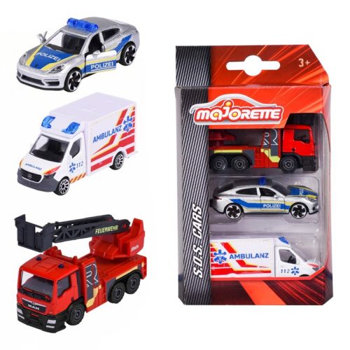 Majorette S.O.S. cars szett - MAN TGS, Mercedes-Benz Sprinter, Porsche Panamera