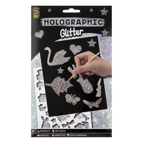 Scratch Glitter Holographic - Karcművészet sablonnal 