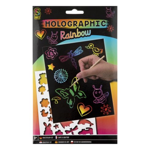 Scratch Rainbow Holographic - Karcművészet sablonnal