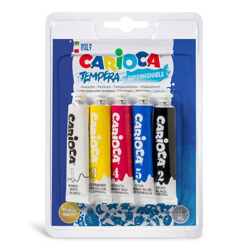 Carioca tempera - kimosható 5 db-os festék készlet