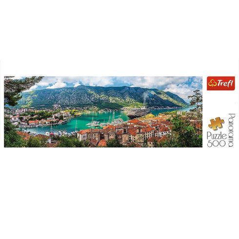 Kotor, Montenegro - Panoráma puzzle 500 db-os Trefl