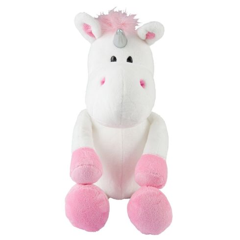 Plüss Pónik - My little Pony - Én kicsi Pónim- Plüss Unikornis lógó lábú fehér-rózsaszín 23cm