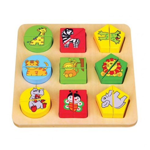 Puzzle - Kirakó - Fa ügyességi játék - Formalap vadállatos II