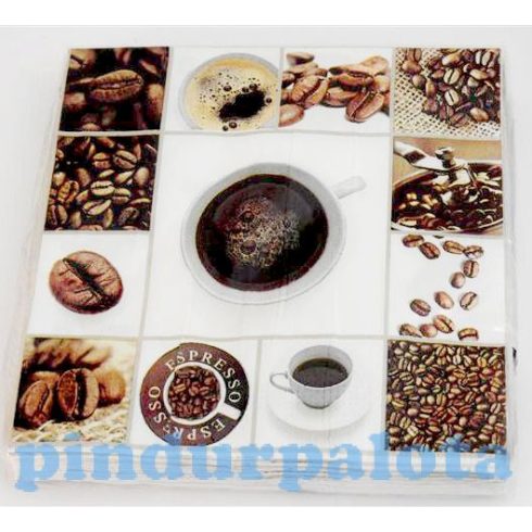 Kreatív hobby készletek - Dekorációk - Kávé mintás szalvéta krém-barna