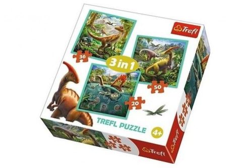 A dinoszauruszok rendkivüli világa 3in1 puzzle Trefl