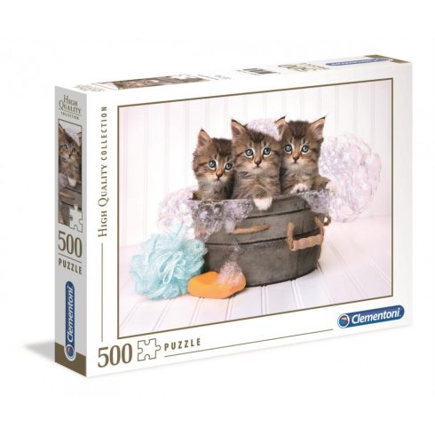 Puzzle 500 HQC KITTENS AND SOAP - Clementoni