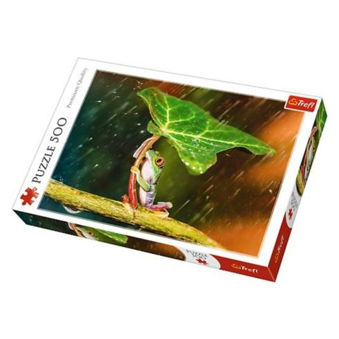 Zöld esernyő békás 500 db-os puzzle Trefl