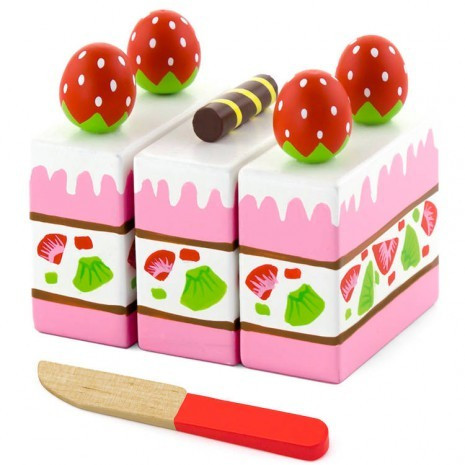 Játék élelmiszerek - Epres kocka - játék sütemény