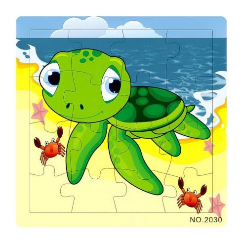 Fa puzzle - Kirakós játékok - Puzzle 16 db-os (teknős)