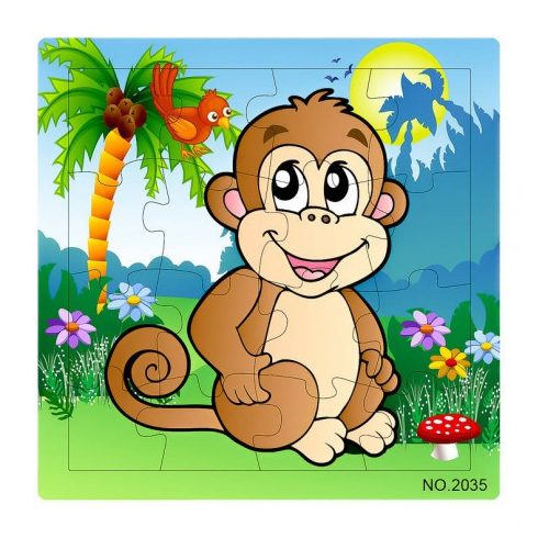 Puzzle - 16 db-os majmos fa puzzle